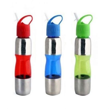 Pack of 3 Steel Water Bottles with Straw - Multico